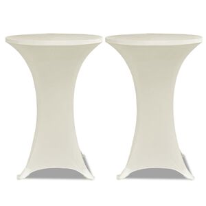 vidaXL Husă de masă cu picior &Oslash;60 cm, 2 buc., crem, elastic