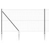 vidaXL Gard European cu V&acirc;rfuri 10 x 1,2 m Oțel cu strat de PVC Gri