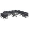 vidaXL Set de canapele pentru grădină 12 buc. Negru Aluminiu