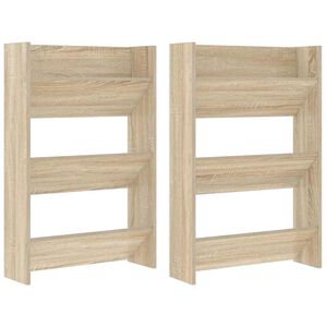 vidaXL Pantofare de perete, 2 buc., stejar sonoma, 60x18x90 cm, PAL