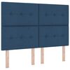 vidaXL Cadru de pat cu headboard albastru 160 x 200 cm țesătură