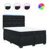 vidaXL Pat box spring cu saltea, negru, 140x200 cm, catifea