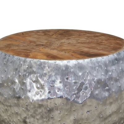 vidaXL Măsuță de cafea din aluminiu și tec, 60 x 60 x 30 cm