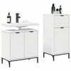 vidaXL Set de mobilier pentru baie 2 pcs Alb Lemn aranjat și metal