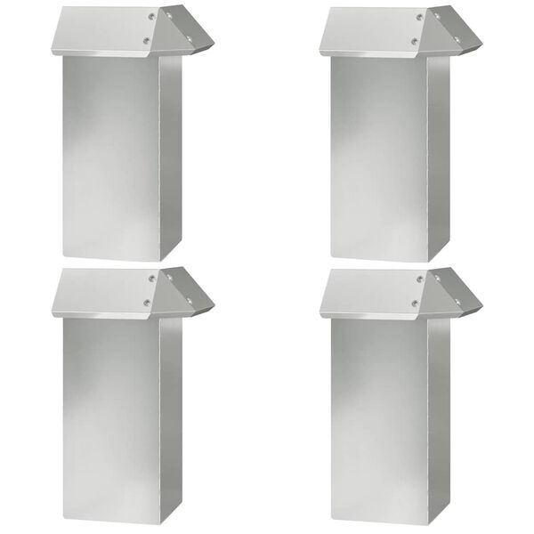 vidaXL Gard pentru melci 4 pcs Argintiu 13,5 x 13,5 x 25 cm