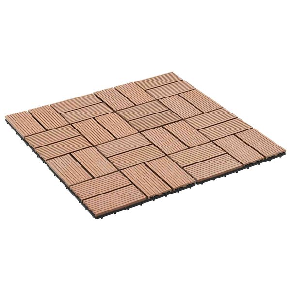 vidaXL Plăci pentru Deck 11 pcs Maro 30 x 30 cm Lemn compozit