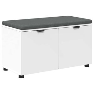 vidaXL Bancă pentru hol cu pernă cu raft cu ușă Alb 80 x 38 x 46 cm