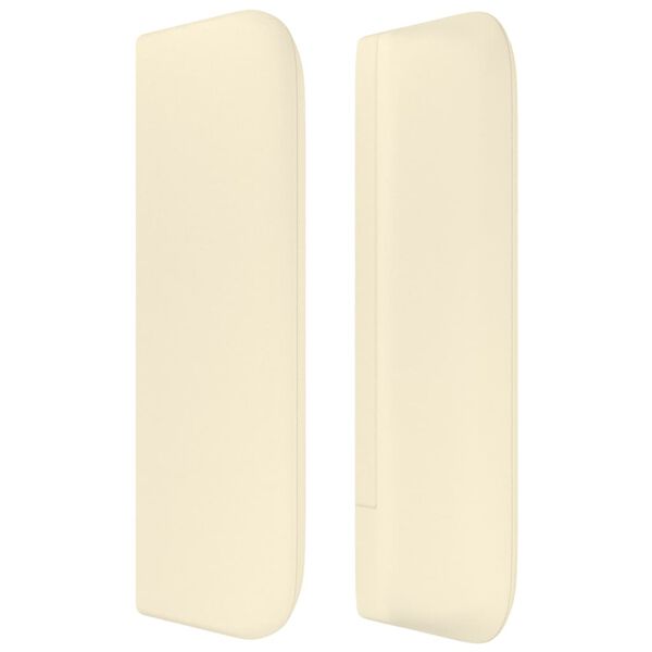 vidaXL Tăblie de pat cu aripioare crem 183x16x78/88 cm piele ecologică