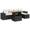 vidaXL Set mobilier de grădină cu perne, 6 piese, negru, poliratan