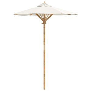 vidaXL Parasol de Grădină Alb crem &Oslash; 150 x 210 cm Bambus