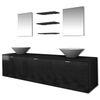 vidaXL Set mobilier baie format din 8 piese cu chiuvete incluse, Negru