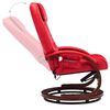 vidaXL Fotoliu masaj rabatabil cu taburet, roșu, piele ecologică