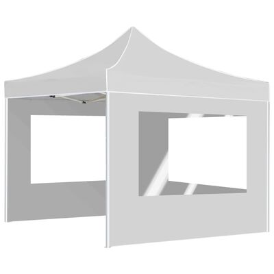 vidaXL Cort de petrecere pliabil cu pereți, alb, 2x2 m, aluminiu