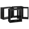 vidaXL Rafturi de perete cub 4 piese negru extralucios 30x15x30 cm