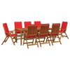 vidaXL Set de dining pentru grădină, 9 piese natural