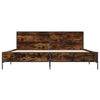 vidaXL Cadru de pat, stejar fumuriu 200x200 cm lemn prelucrat și metal
