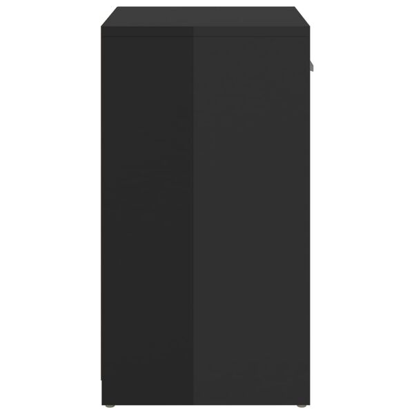 vidaXL Bancă pantofar negru extralucios, 94,5x31x57 cm, lemn prelucrat