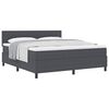 vidaXL Pat cu arcuri cu headboard Gri &icirc;nchis și alb 180 x 200 cm