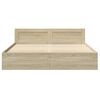 vidaXL Cadru de pat cu tăblie stejar sonoma 180x200 cm lemn prelucrat