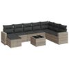 vidaXL Set canapele de grădină cu perne, 9 piese gri deschis poliratan