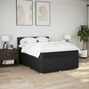 vidaXL Pat box spring cu saltea, negru, 140x200 cm, textil