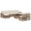 vidaXL Set de canapele pentru grădină 10 pcs Bej și alb crem poliratan