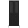 vidaXL Bufet Pe perete Stejar Negru 69,5 x 34 x 180 cm Lemn compozit