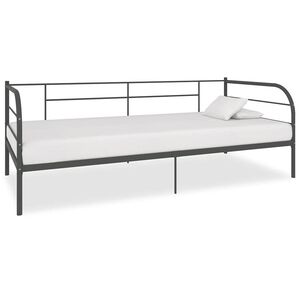 vidaXL Cadru de pat, gri, 90 x 200 cm, metal