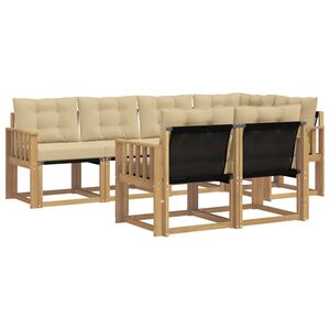 vidaXL Set de canapele de exterior cu pernă 7 pcs Alb și Bej