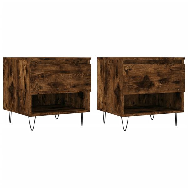 vidaXL Măsuțe de cafea 2 buc. stejar fumuriu 50x46x50 cm lemn compozit