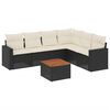 vidaXL Set canapele de grădină cu perne, 7 piese, negru, poliratan