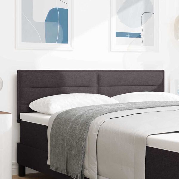 vidaXL Tăblie LED cu lumini cu bandă LED Maro &icirc;nchis 144 cm Poliester