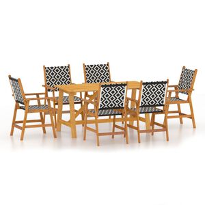 vidaXL Set mobilier de grădină, 7 piese, lemn masiv de acacia