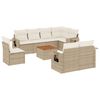 vidaXL Set canapele de grădină, 9 piese, cu perne, bej, poliratan