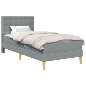 vidaXL Cadru de pat cu saltea Gri deschis 80 x 200 cm Țesătură