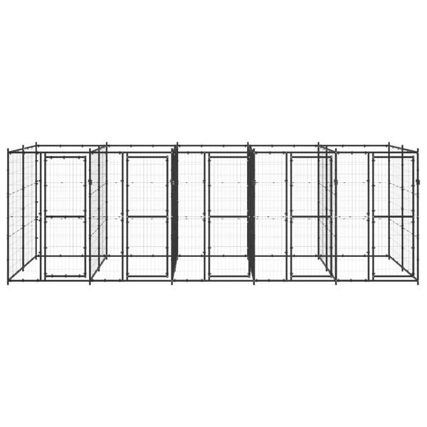 vidaXL Padoc pentru câini de exterior, 12,1 m², oțel