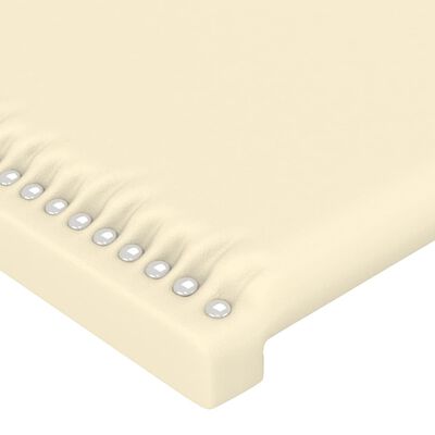 vidaXL Tăblie de pat cu aripioare crem 163x16x78/88 cm piele ecologică