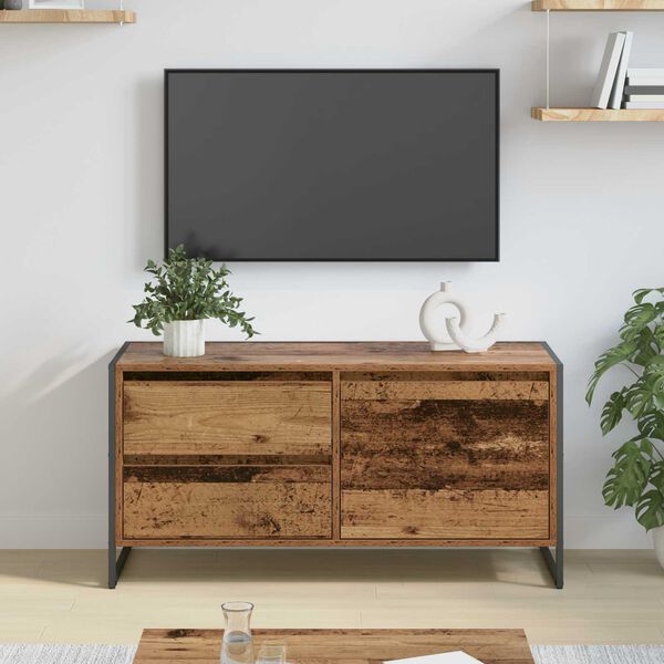 vidaXL Cabinet TV Lemn Vechi 100 x 36 x 49.5 cm Lemn compozit