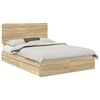 vidaXL Pat cu storage Stejar Sonoma 140 x 200 cm Lemn prelucrat