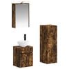 vidaXL Set de mobilier pentru baie 4 pcs Stejar fumuriu