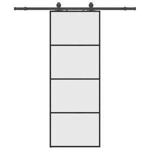 vidaXL Ușă glisantă cu set de feronerie neagră 76x205 cm Sticlă ESG