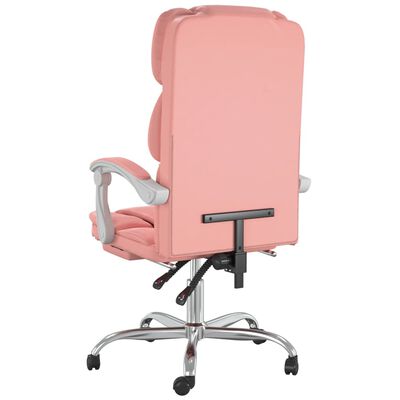 vidaXL Fotoliu de birou rabatabil, roz, piele ecologică