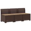 vidaXL Sofa de grădină cu 3 locuri, cu perne, aspect de rattan PP Maro