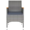 vidaXL Set mobilier grădină, 5 piese, gri, poliratan/sticlă tratată