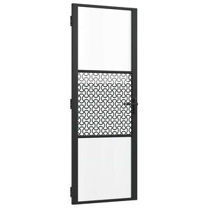 vidaXL Ușă de sticlă 76 x 3,5 x 201,5 cm Aluminiu Negru