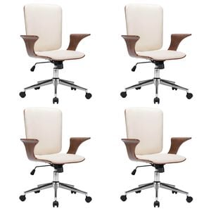 vidaXL Scaune de birou rotative cu spătar 4 buc. Piele artificială