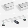 vidaXL 2 &icirc;n 1 Drenaj pentru duș Argintiu 60 cm Oțel inoxidabil 304