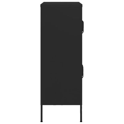 vidaXL Dulap de depozitare, negru, 80x35x101,5 cm, oțel
