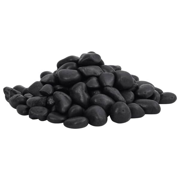 vidaXL Pietricele lustruite, 25 kg, negru, 2-5 cm