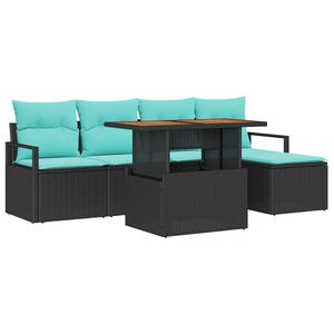 vidaXL Set de canapele pentru grădină 6 buc. Negru și Teal